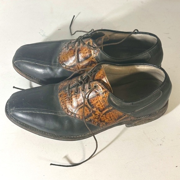 FootJoy Other - FootJoy Golf Brown Black Leather Cleets Athletic Golfing Golfer Shoes